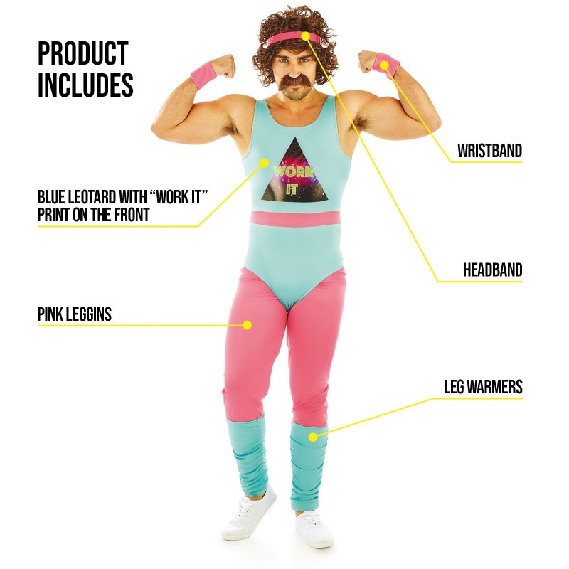 fun shack 80s Exercise Costumes For Men, 80s Workout Costumes, Retro Fitness Outfits For Men, Retro Gym Attire, X-Large - Image 2